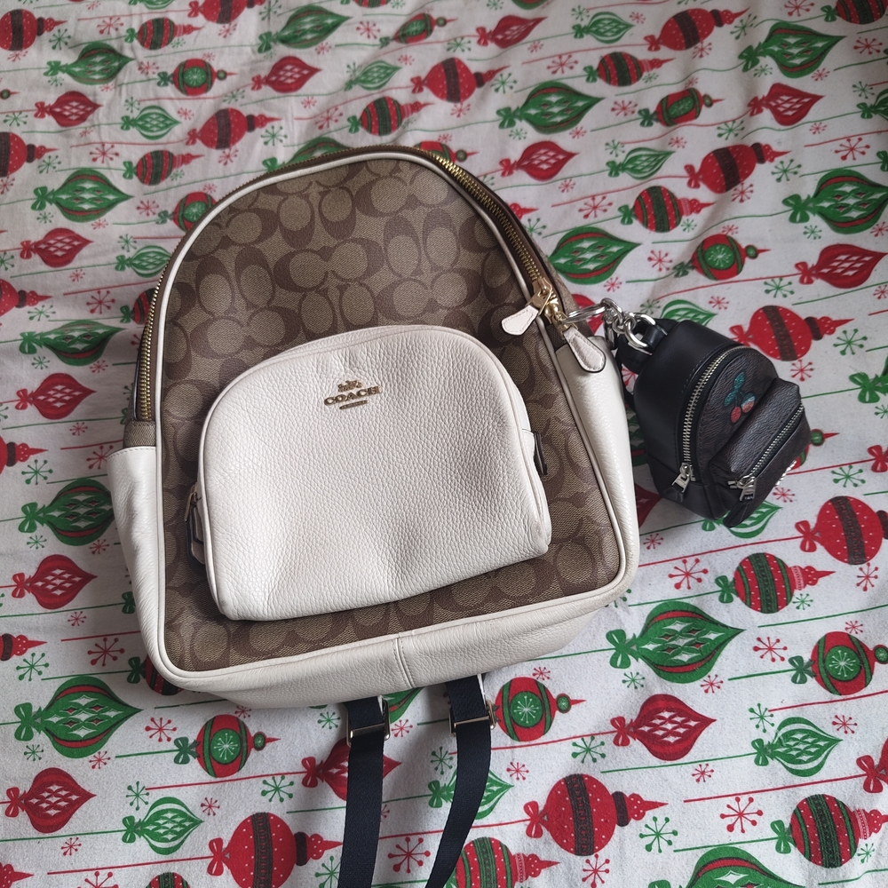 Coach Brown and White Men's Backpack